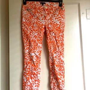 Y2K Low Rise Tiger Print Pants Orange White Animal Print